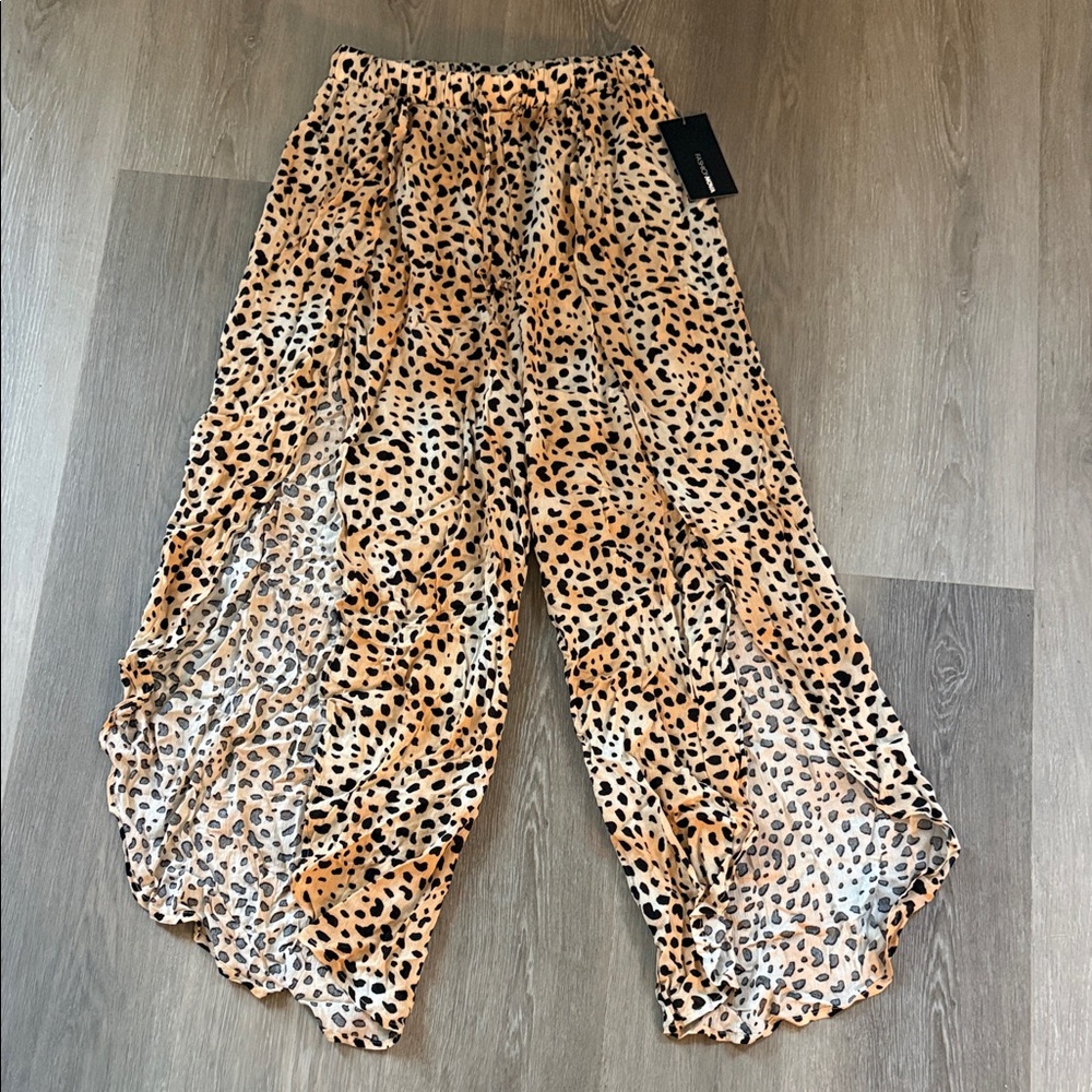 Fashion Nova Leopard Print Swim Coverup Pants
